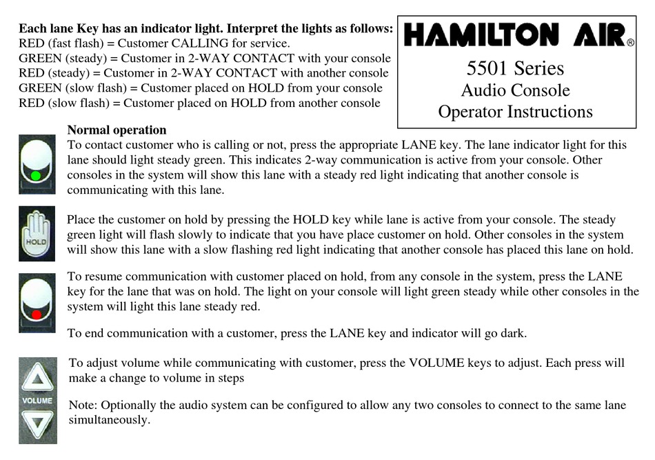 HAMILTON AIR 5501 SERIES OPERATOR INSTRUCTIONS Pdf Download ManualsLib