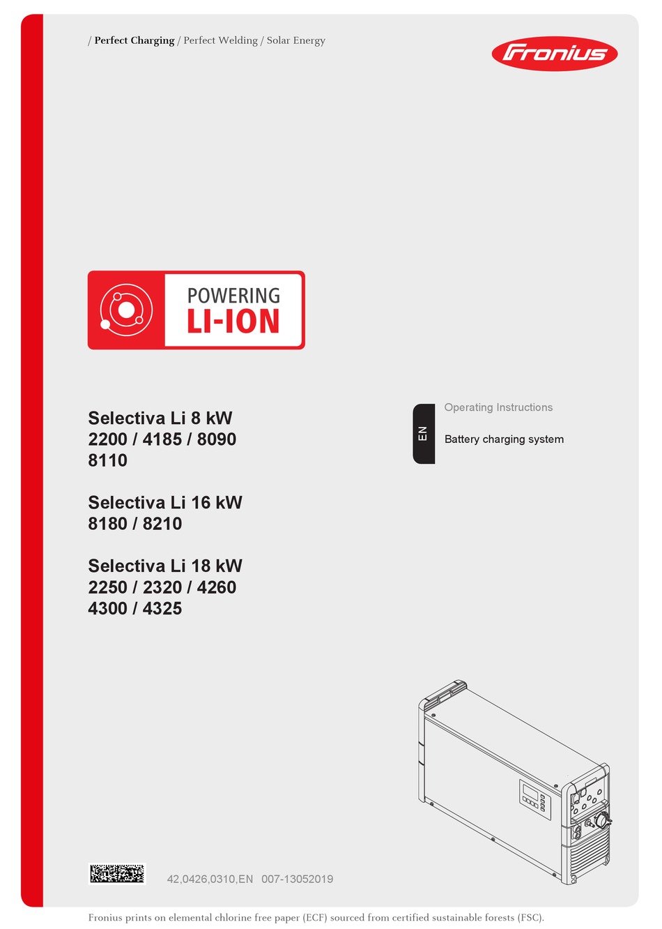 FRONIUS SELECTIVA 4185 OPERATING INSTRUCTIONS MANUAL Pdf Download ...