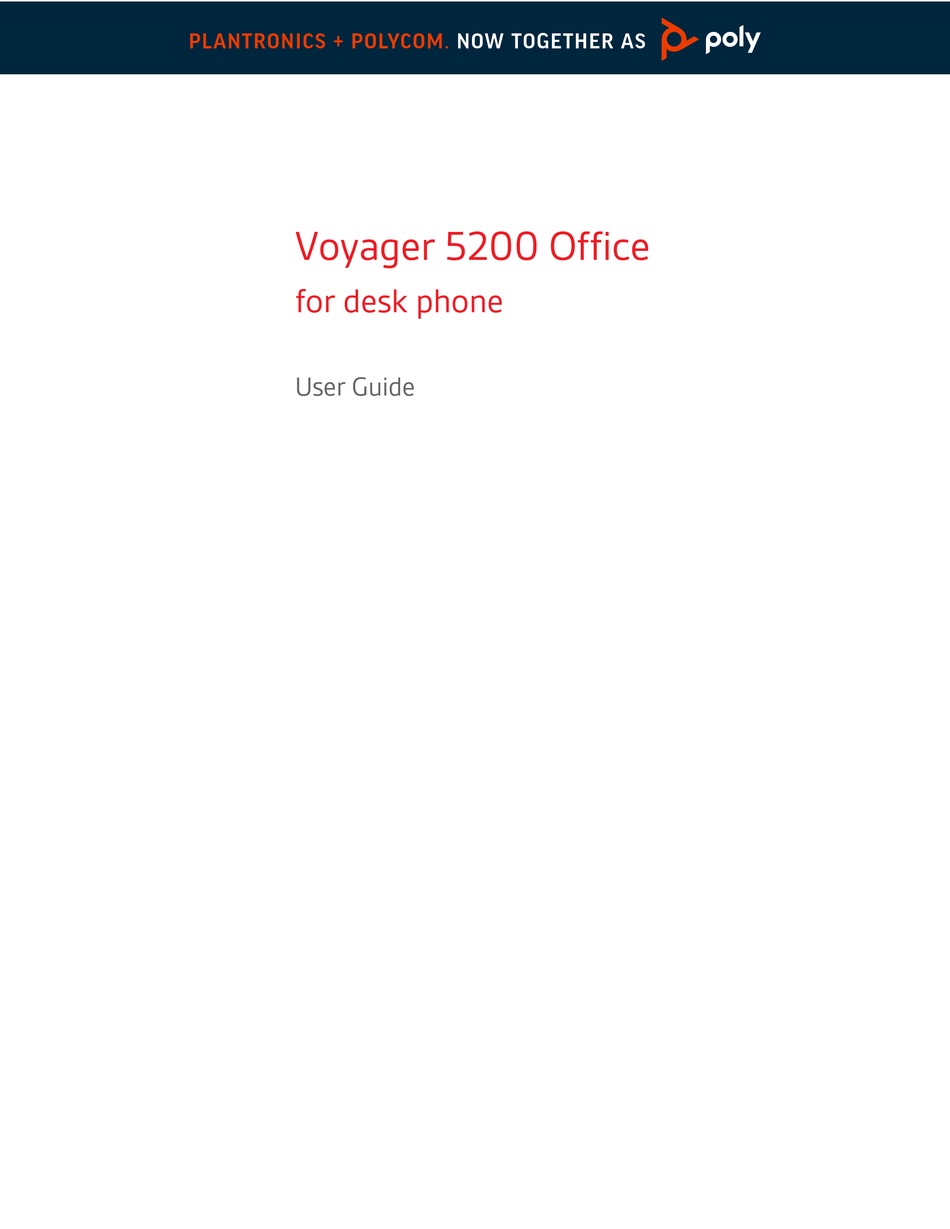 POLY PLANTRONICS VOYAGER 5200 OFFICE USER MANUAL Pdf Download | ManualsLib