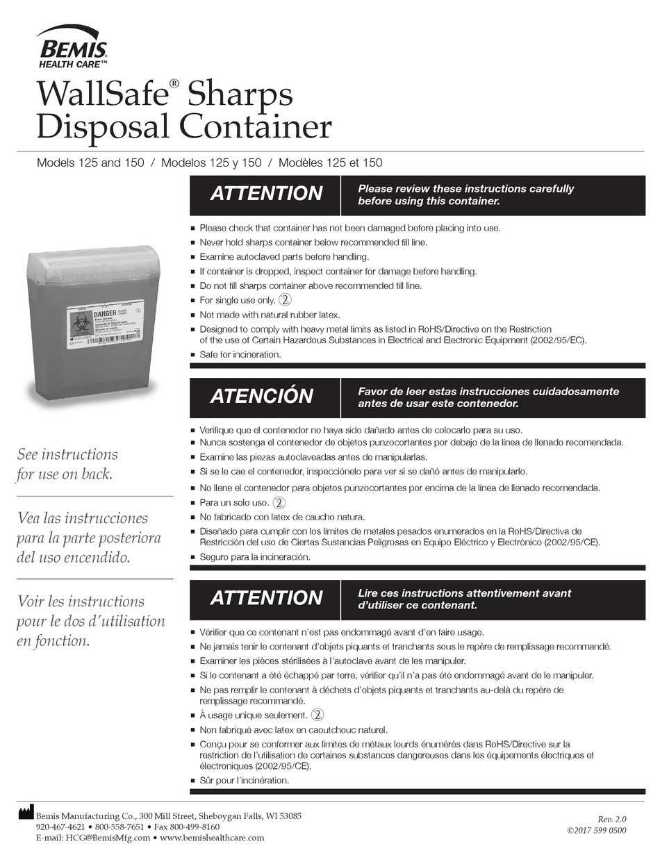BEMIS WALLSAFE 150 INSTRUCTIONS FOR USE Pdf Download ManualsLib