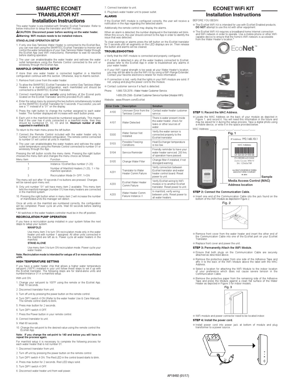 Rheem Econet Water Heater Manual