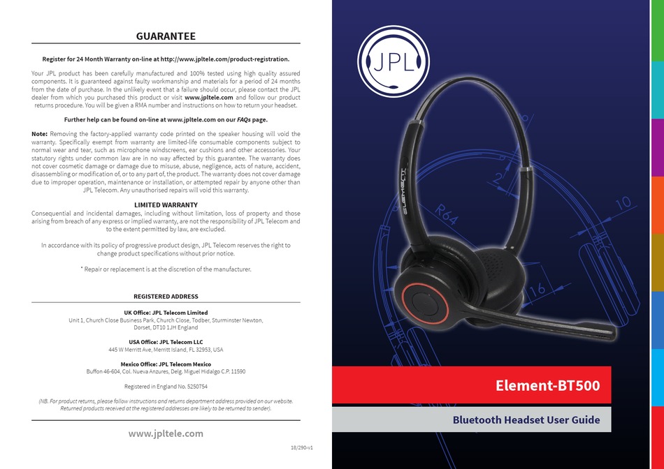 JPL ELEMENTBT500 USER MANUAL Pdf Download ManualsLib