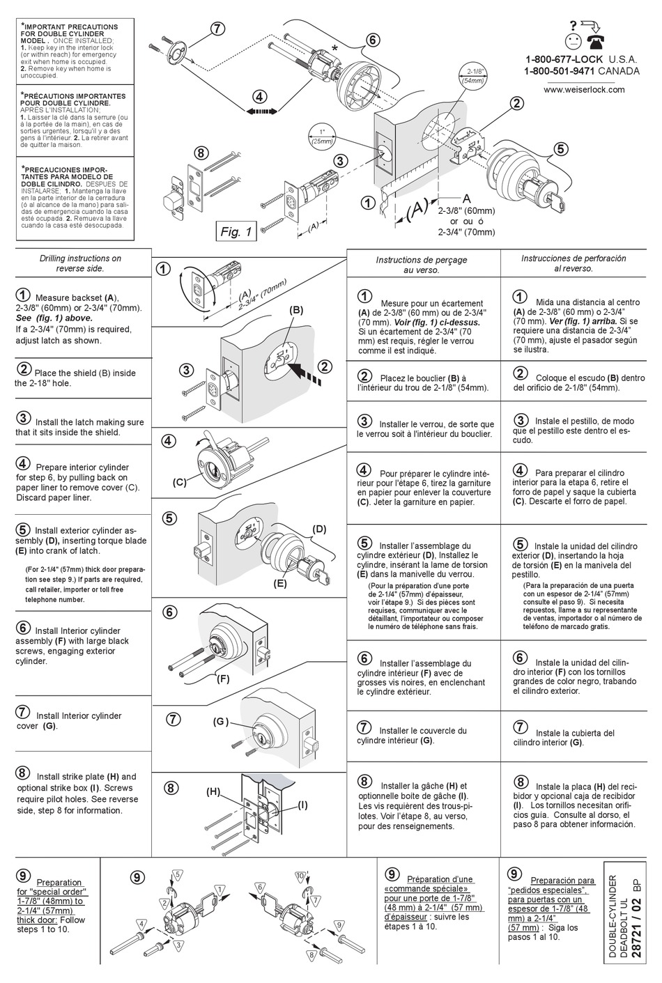 WEISER 28721 INSTRUCTIONS Pdf Download ManualsLib