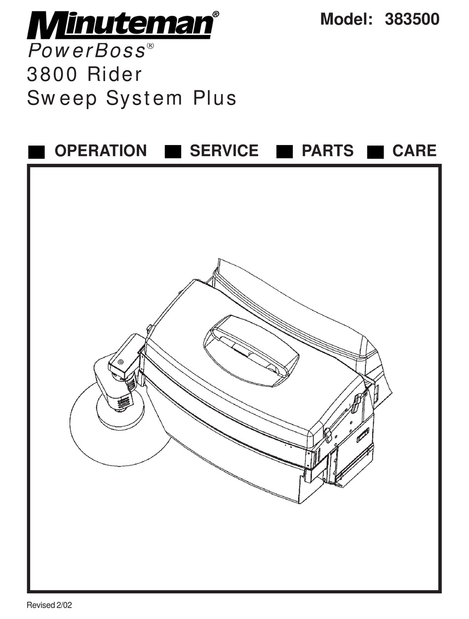 MINUTEMAN POWERBOSS 3800 OPERATION SERVICE PARTS CARE Pdf Download ManualsLib