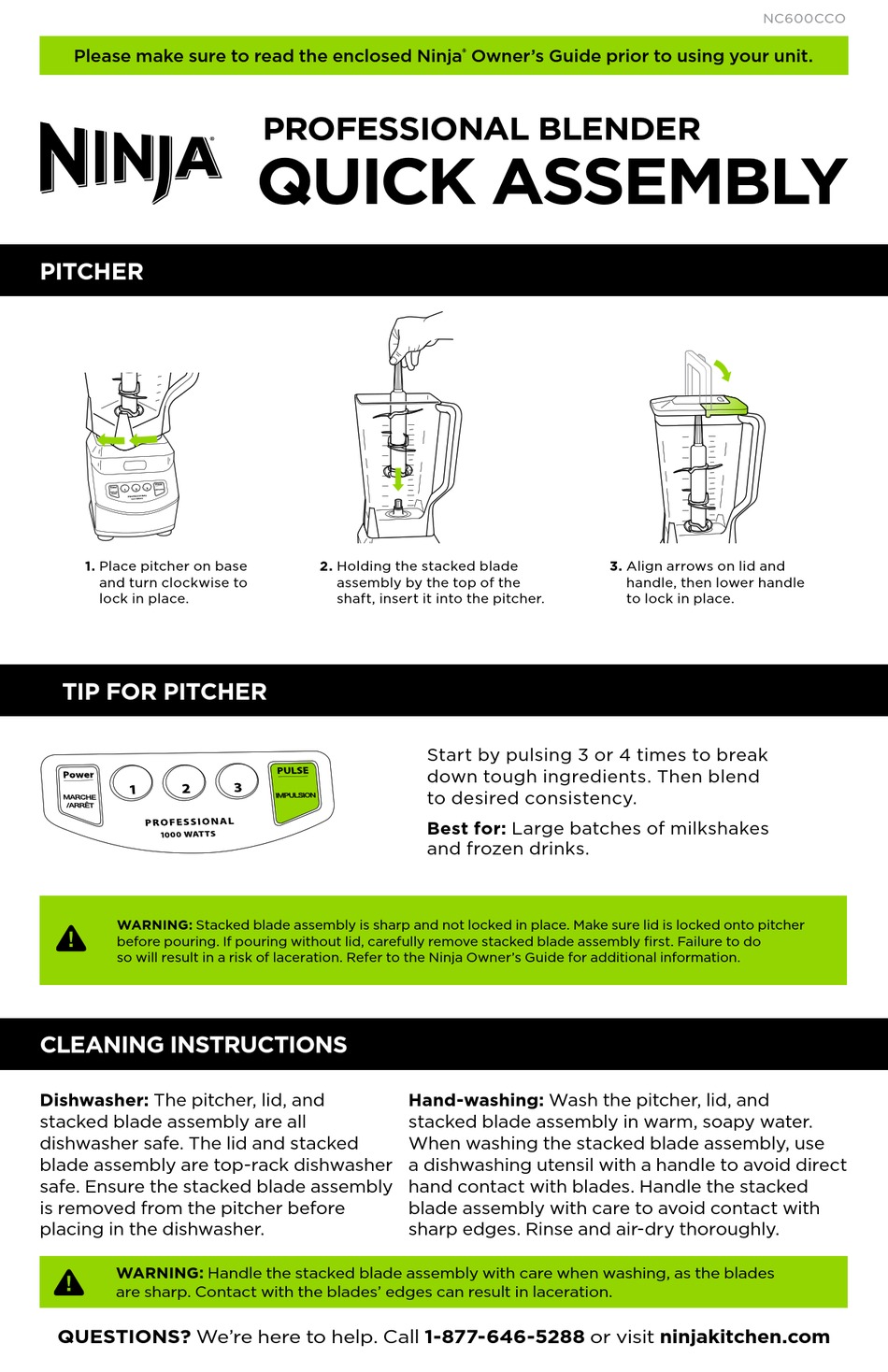NINJA NC600CCO QUICK ASSEMBLY Pdf Download ManualsLib
