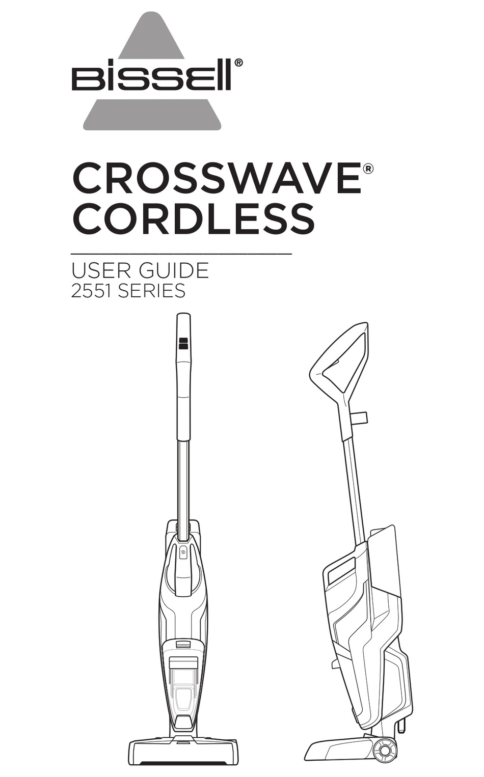 Bissell Crosswave Cordless 2551 Series User Manual Pdf Download Manualslib