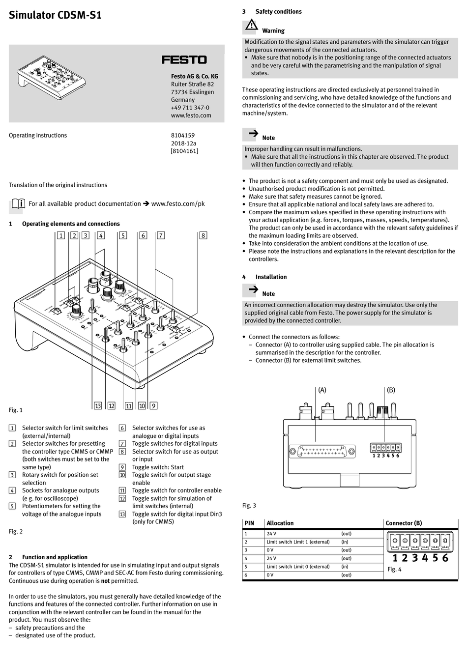 FESTO CDSM S1 OPERATING INSTRUCTIONS Pdf Download ManualsLib