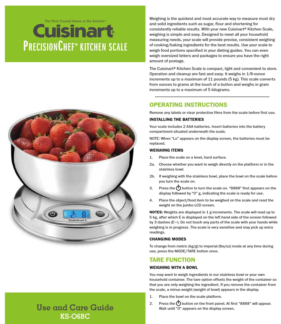 Cuisinart® PrecisionChef Bowl Digital Kitchen Scale