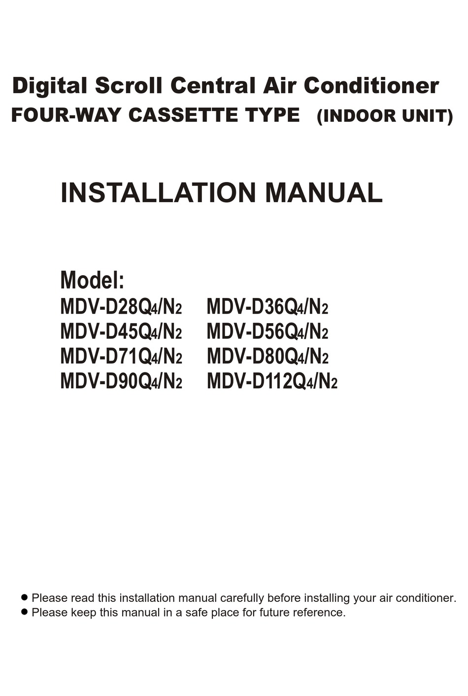 Mdv D28q4 N2 Installation Manual Pdf Download Manualslib