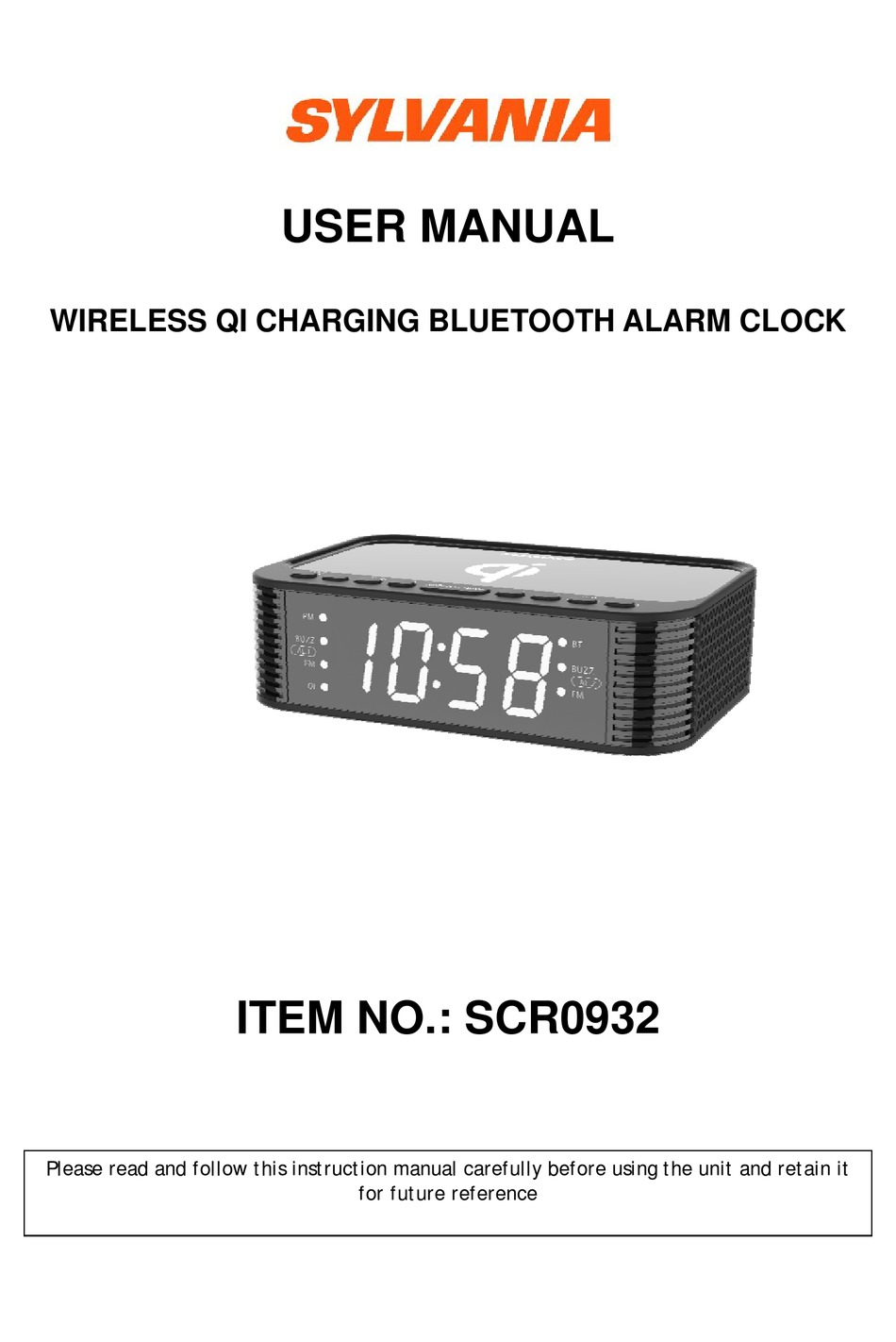 sylvania bluetooth clock radio manual