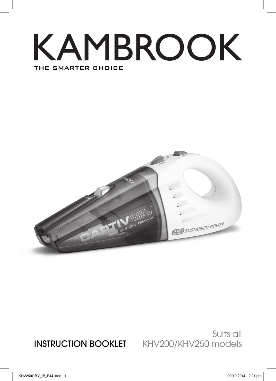 Kambrook Captiv KHV200 Instruction 