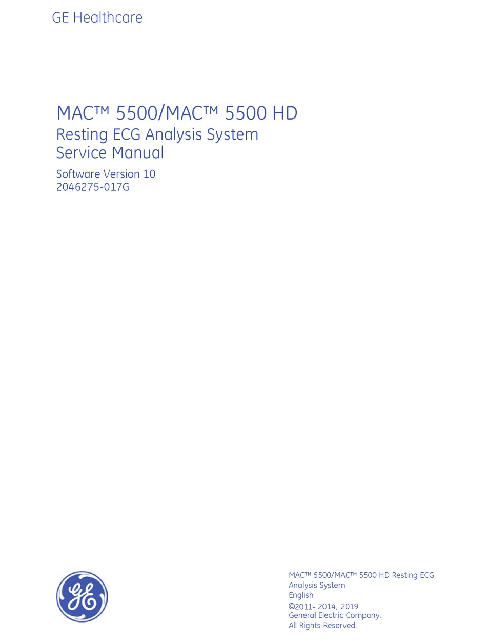 Ge Mac 5500 Service Manual Pdf Download Manualslib