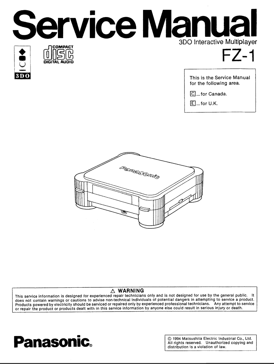 PANASONIC 3DO FZ-1 SERVICE MANUAL Pdf Download | ManualsLib