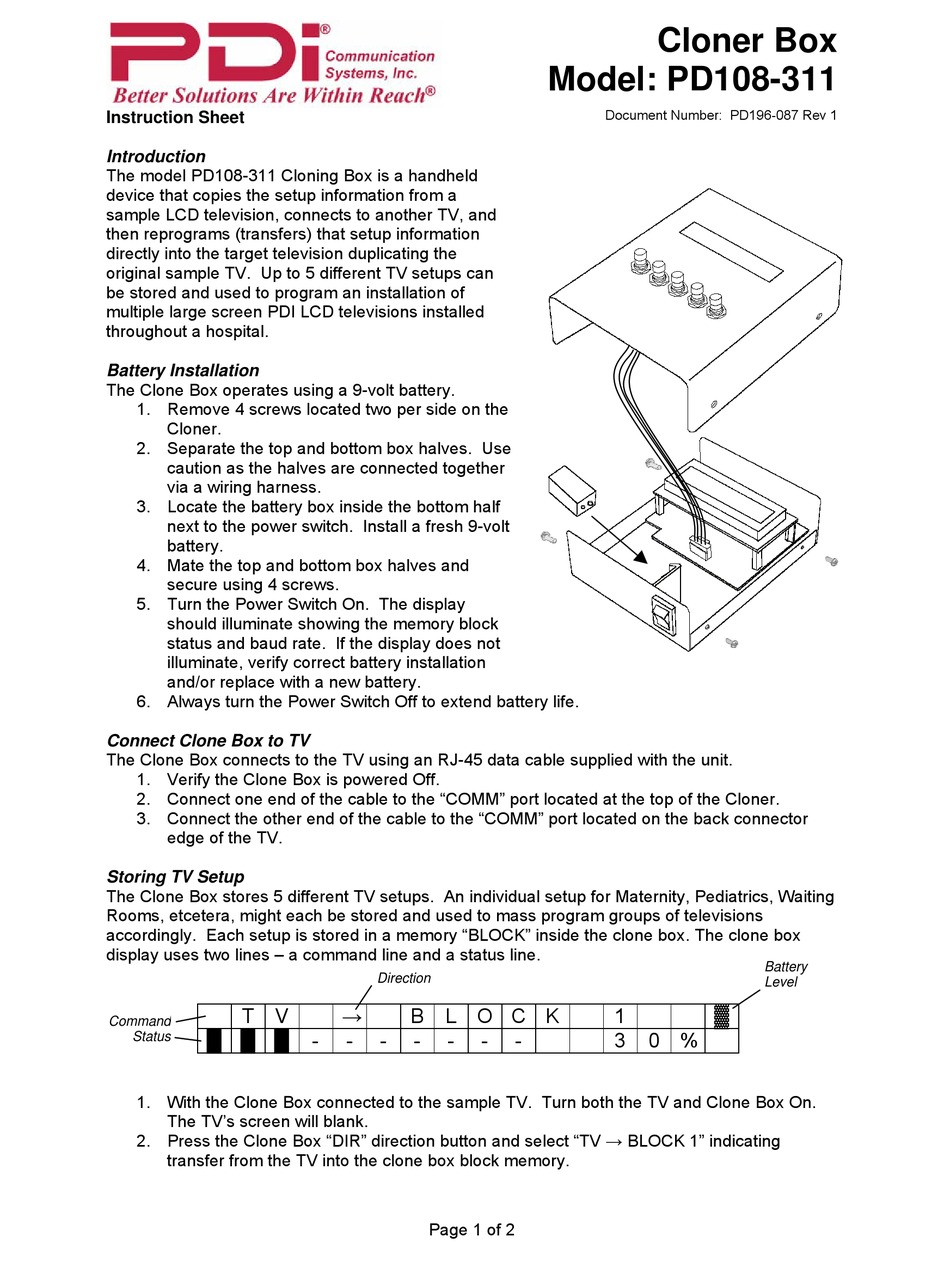 PDI PD108-311 INSTRUCTION SHEET Pdf Download | ManualsLib