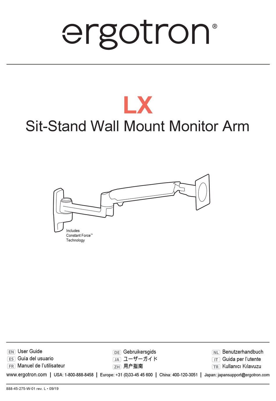 ERGOTRON LX SITSTAND WALL MOUNT MONITOR ARM USER MANUAL Pdf Download
