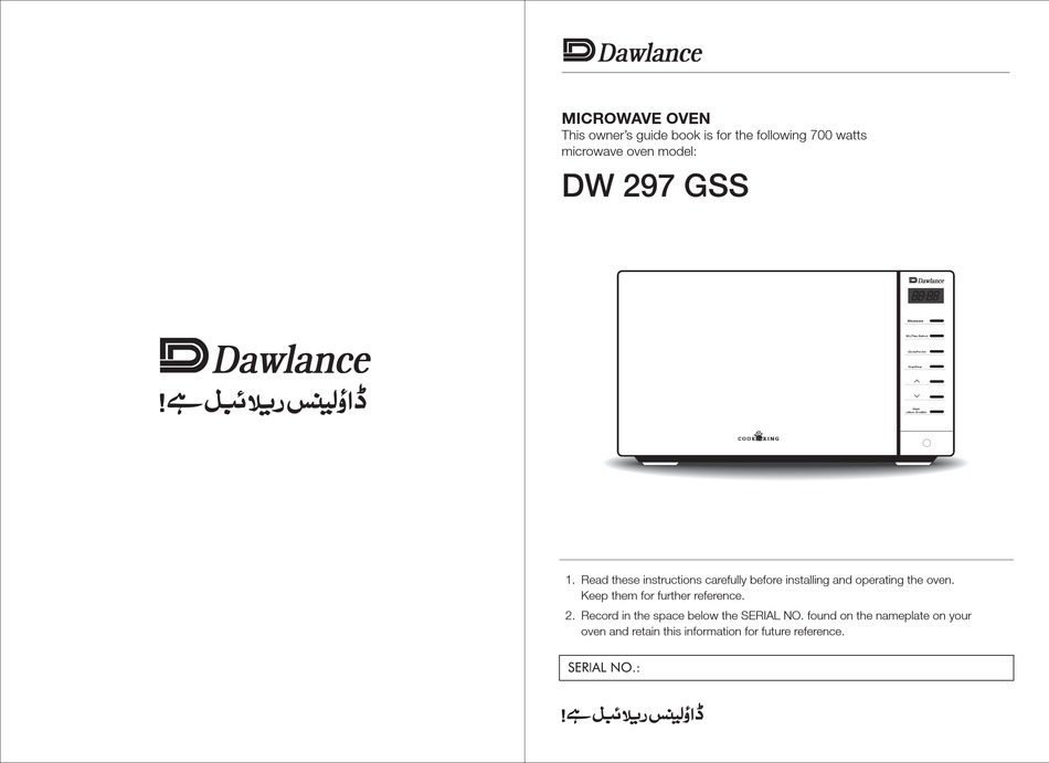 Dawlance Dw 297 Gss Owner S Manualbook Pdf Download Manualslib