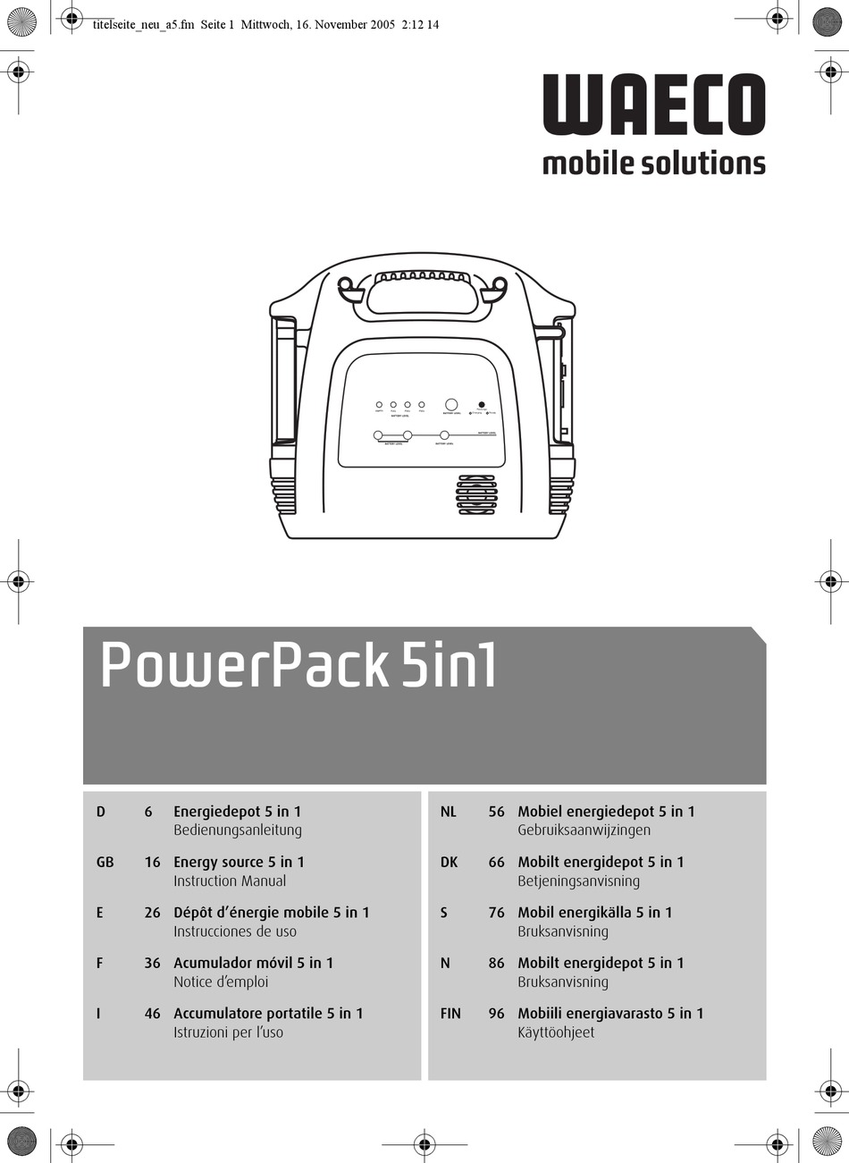 WAECO POWERPACK INSTRUCTION MANUAL Pdf Download ManualsLib