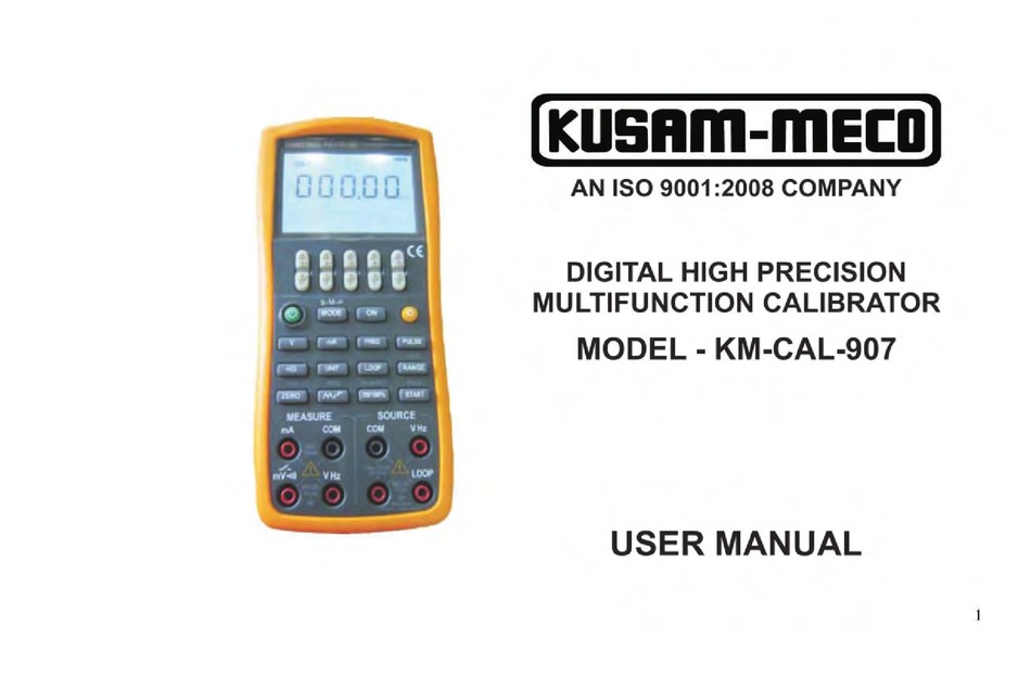 Kusam Meco Km Cal User Manual Pdf Download Manualslib