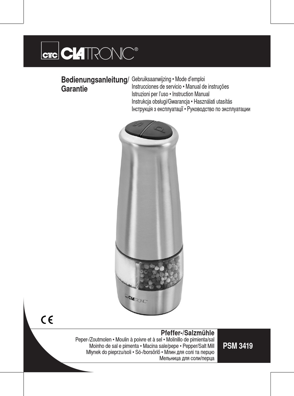 CTC UNION CLATRONIC PSM 3419 INSTRUCTION MANUAL Pdf Download | ManualsLib