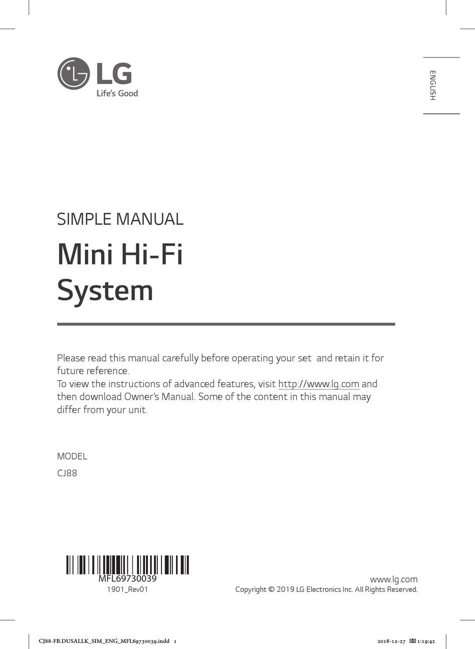 LG CJ88 SIMPLE MANUAL Pdf Download | ManualsLib