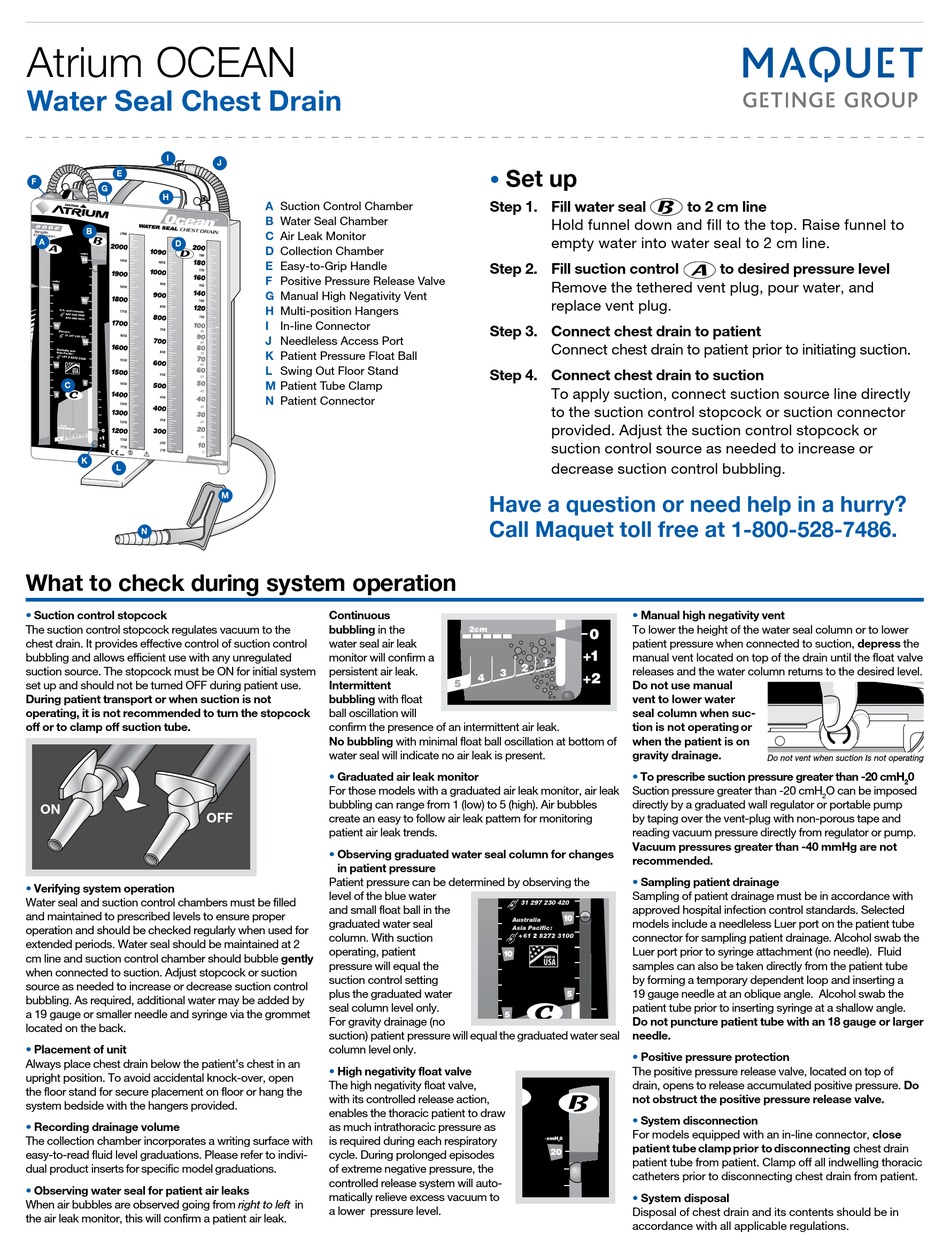 GETINGE MAQUET ATRIUM OCEAN QUICK START MANUAL Pdf Download | ManualsLib