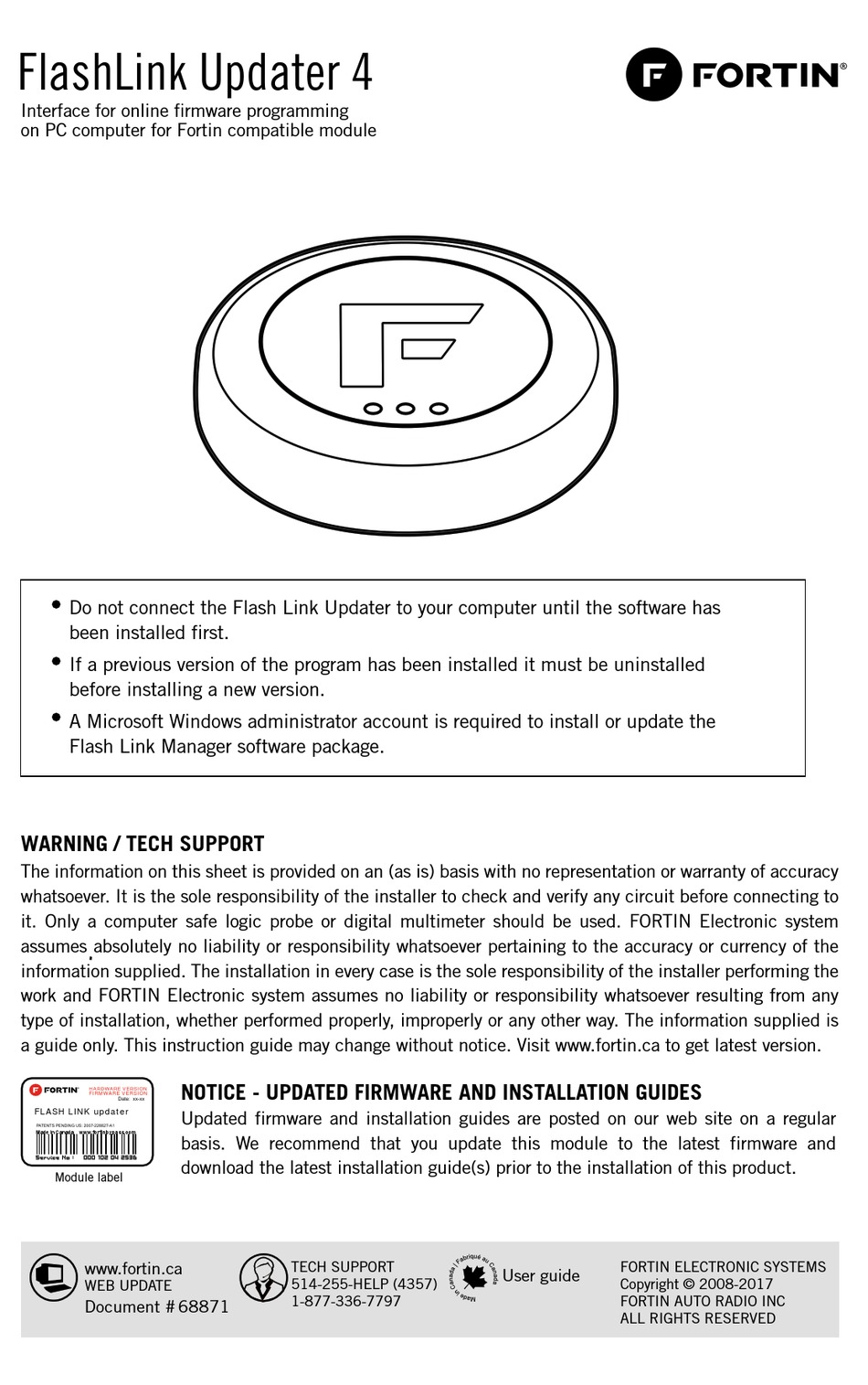 FORTIN FLASHLINK UPDATER 4 USER MANUAL Pdf Download | ManualsLib