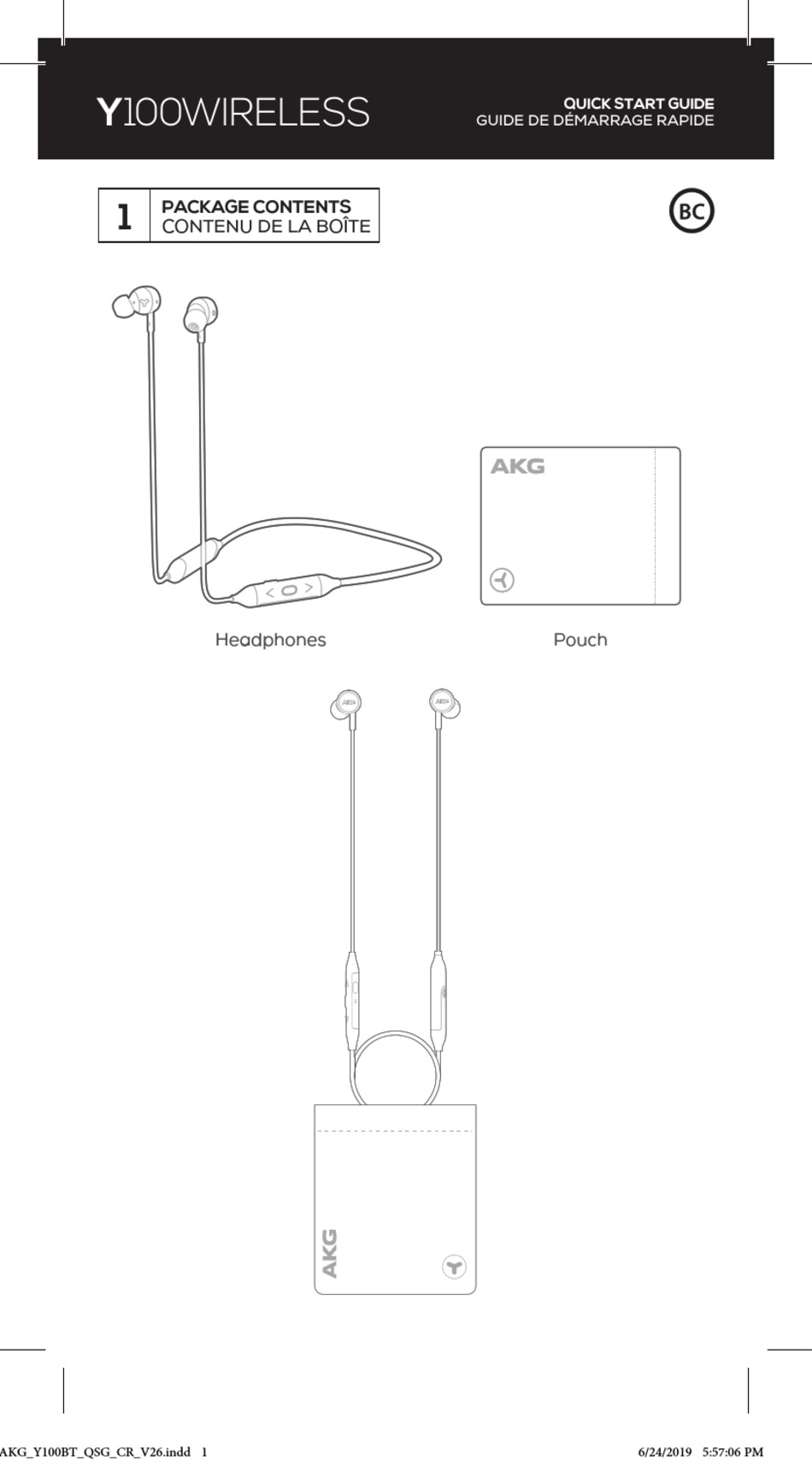 AKG Y100 WIRELESS QUICK START MANUAL Pdf Download ManualsLib
