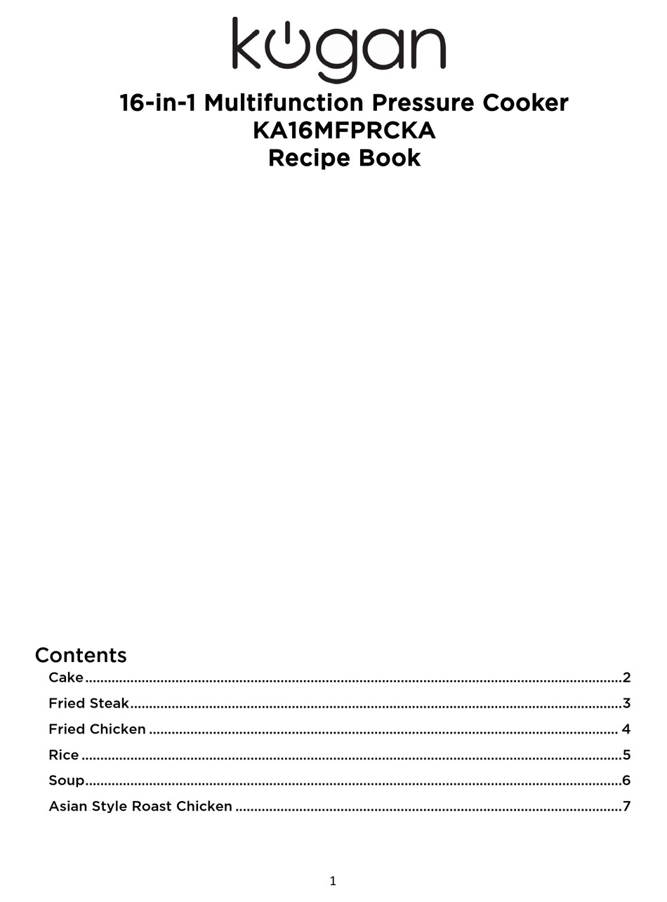KOGAN KA16MFPRCKA RECIPE BOOK Pdf Download ManualsLib