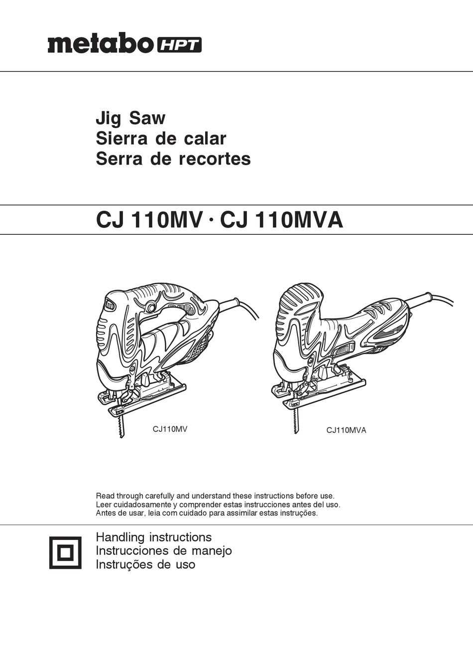 METABO HPT CJ 110MV HANDLING INSTRUCTIONS MANUAL Pdf Download | ManualsLib