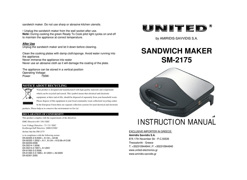 amiridis-savvidis-united-sm-2175-instruction-manual-pdf-download