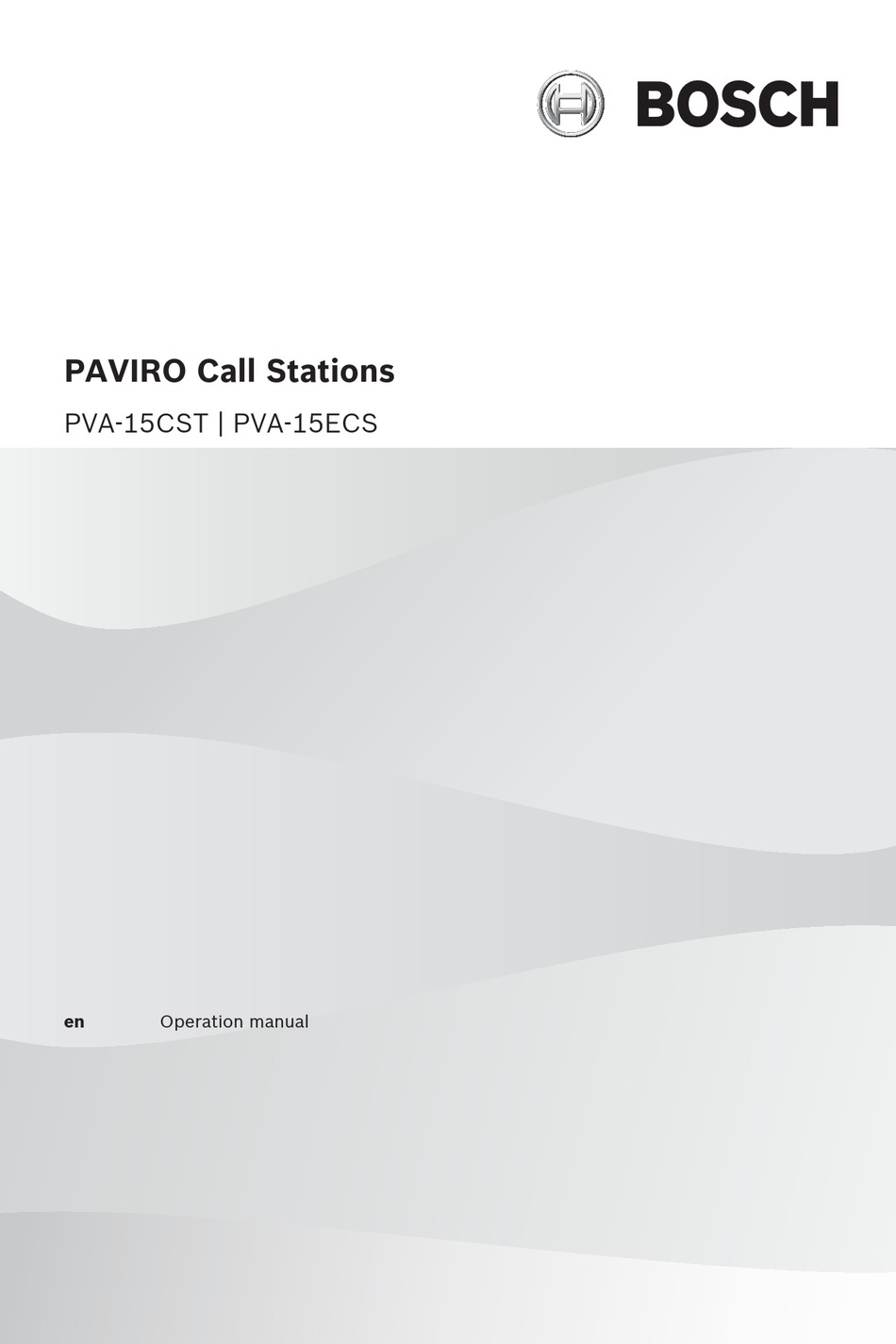 BOSCH PAVIRO SERIES OPERATION MANUAL Pdf Download | ManualsLib