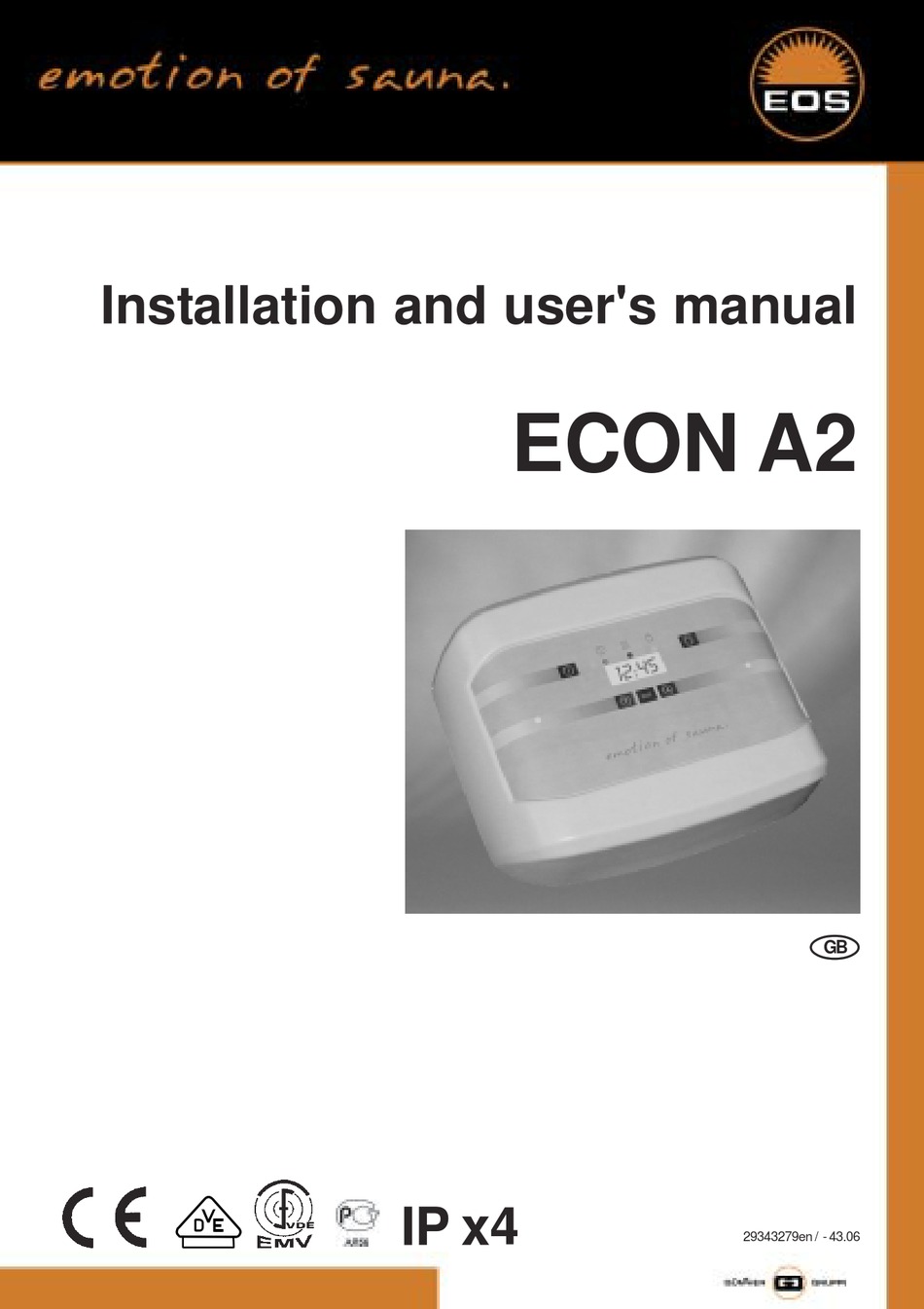 EOS Econ D1 Sauna control unit