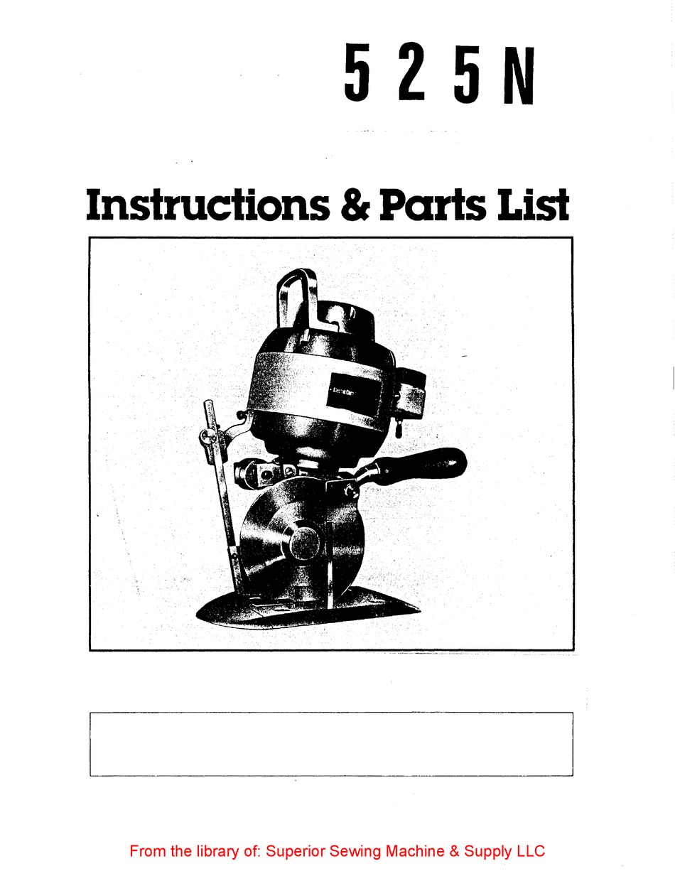 CONSEW 525N INSTRUCTIONS-PARTS LIST Pdf Download | ManualsLib