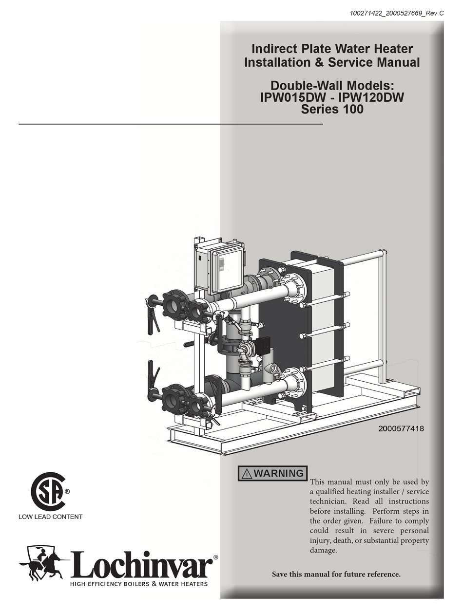 LOCHINVAR 100 SERIES INSTALLATION & SERVICE MANUAL Pdf Download