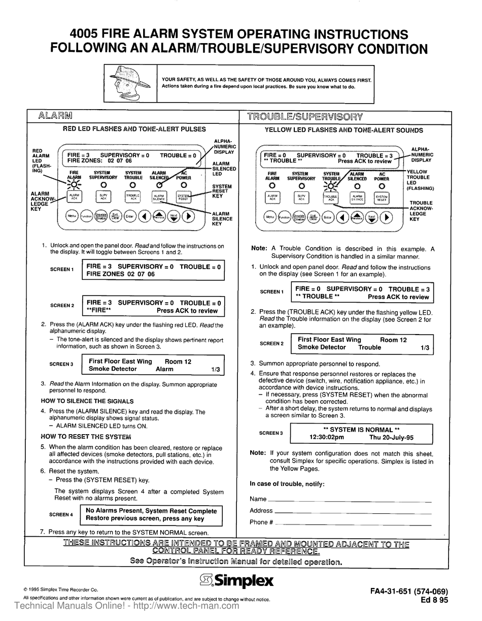 SIMPLEX 4005 OPERATING INSTRUCTIONS Pdf Download ManualsLib