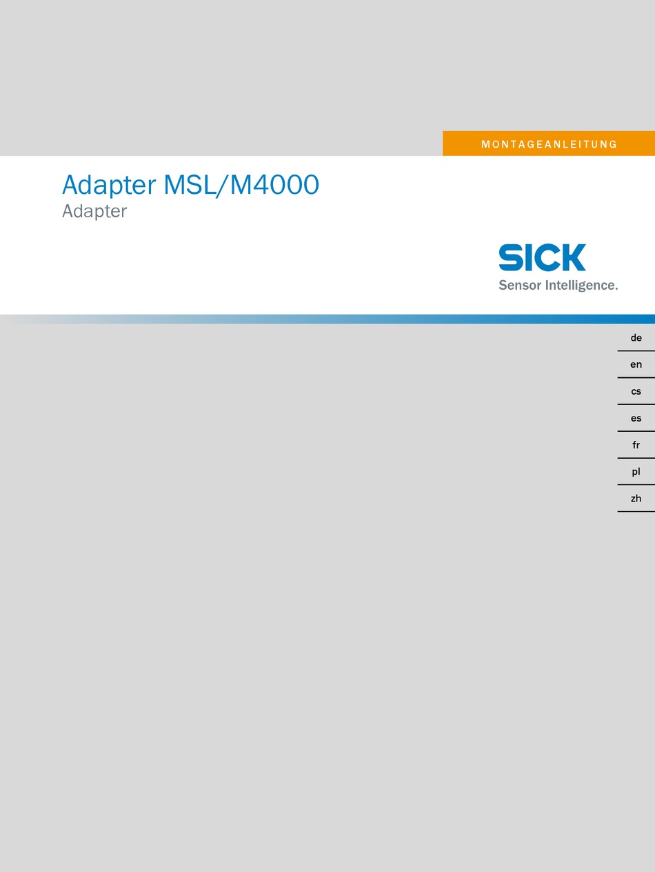 SICK MSL/M4000 MOUNTING INSTRUCTIONS Pdf Download | ManualsLib