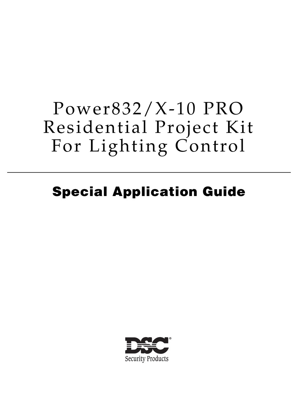 DSC POWER832/X10 PRO SPECIAL APPLICATION MANUAL Pdf Download ManualsLib