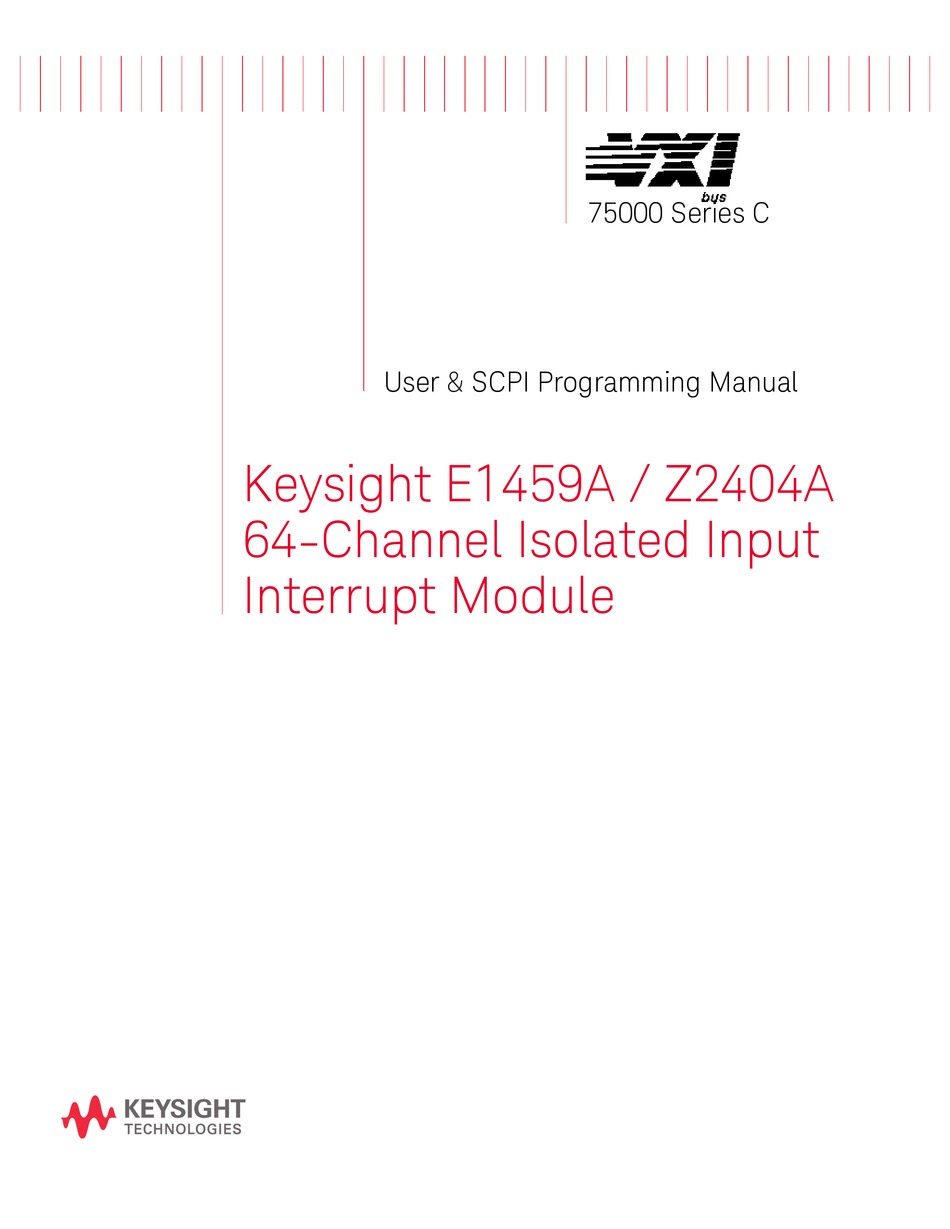 KEYSIGHT E1459A USER & SCPI PROGRAMMING MANUAL Pdf Download ManualsLib