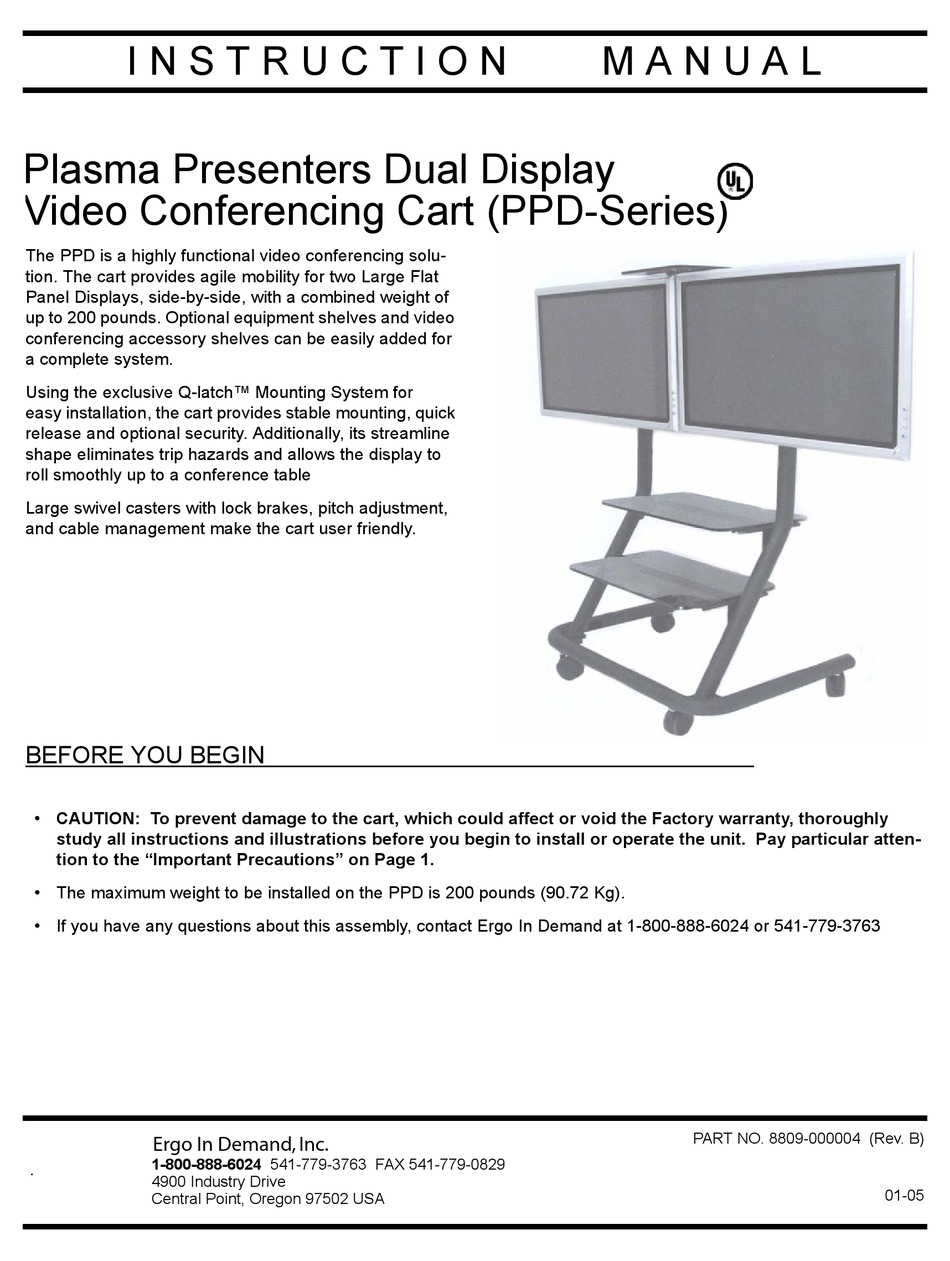 ERGO IN DEMAND PPD SERIES INSTRUCTION MANUAL Pdf Download ManualsLib