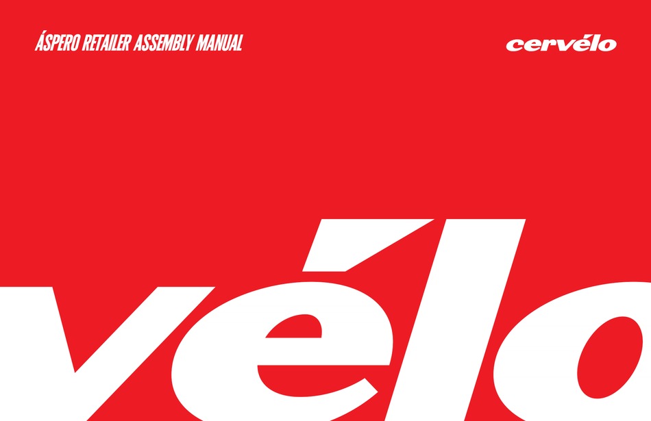 CERVÉLO ASPERO ASSEMBLY MANUAL Pdf Download ManualsLib