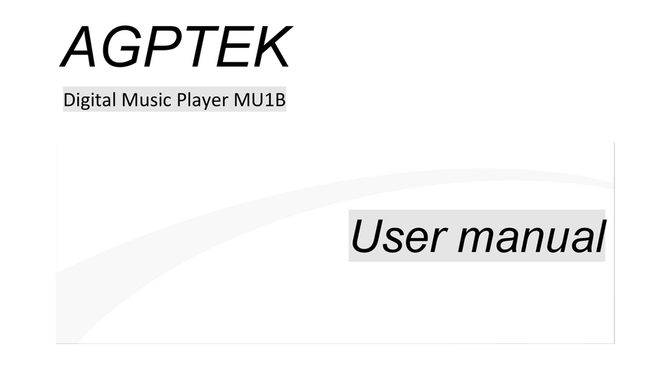 AGPTEK U1 USER MANUAL Pdf Download ManualsLib