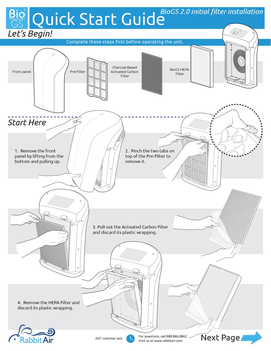 RABBIT AIR BIOGS 2.0 QUICK START MANUAL Pdf Download | ManualsLib