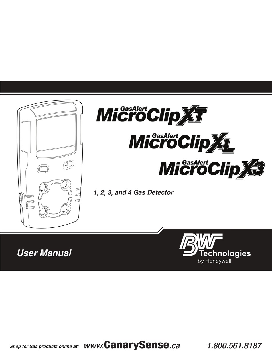 HONEYWELL BW TECHNOLOGIES GASALERT MICROCLIP XT USER MANUAL Pdf