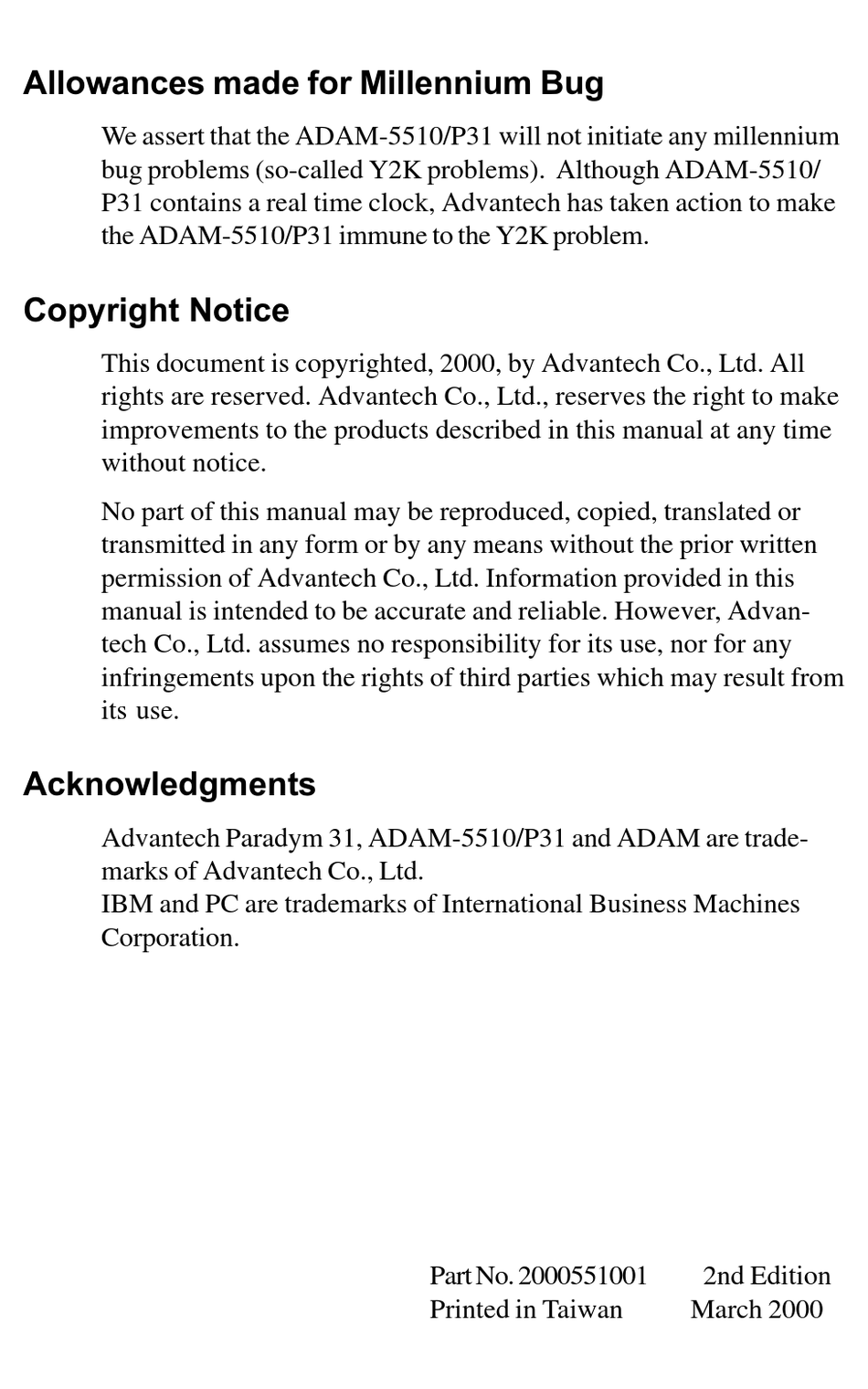 ADVANTECH ADAM-5510/P31 MANUAL Pdf Download | ManualsLib