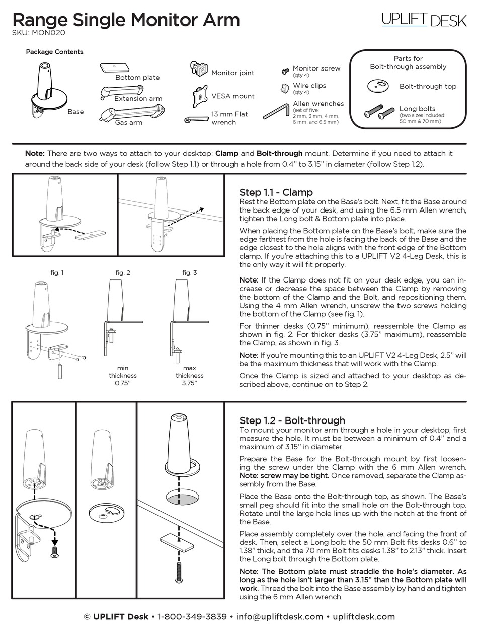 UPLIFT DESK MON020 MANUAL Pdf Download ManualsLib