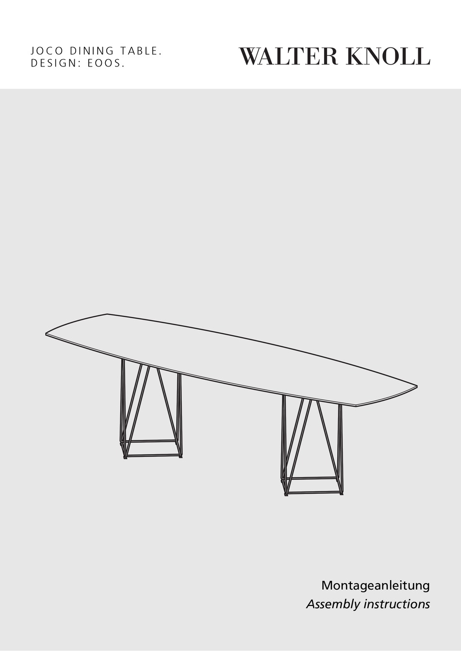 WALTER KNOLL JOCO ASSEMBLY INSTRUCTIONS MANUAL Pdf Download ManualsLib