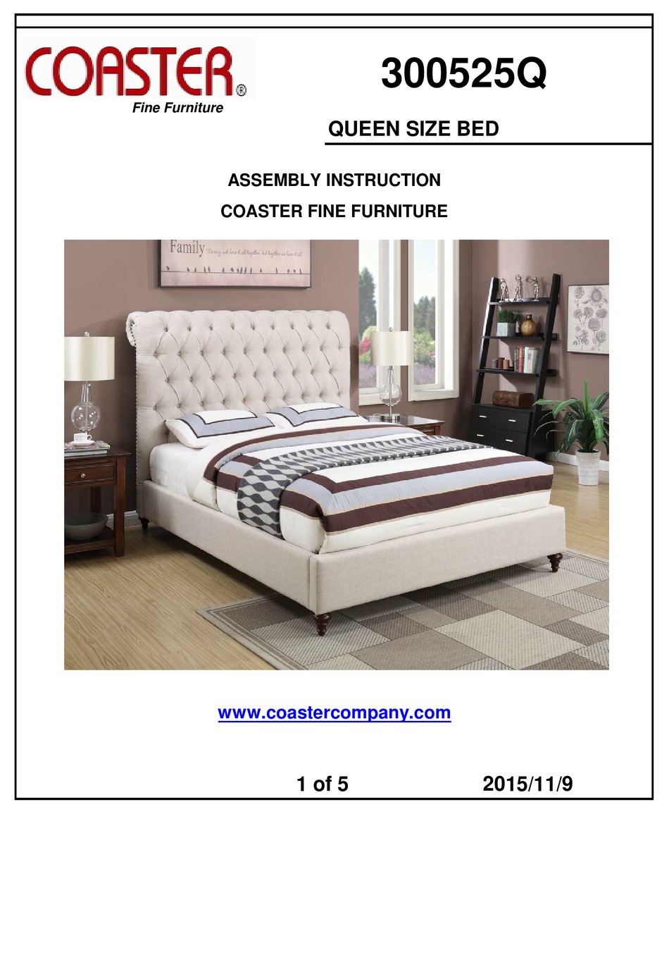 Coaster 300525q Assembly Instructions Pdf Download Manualslib