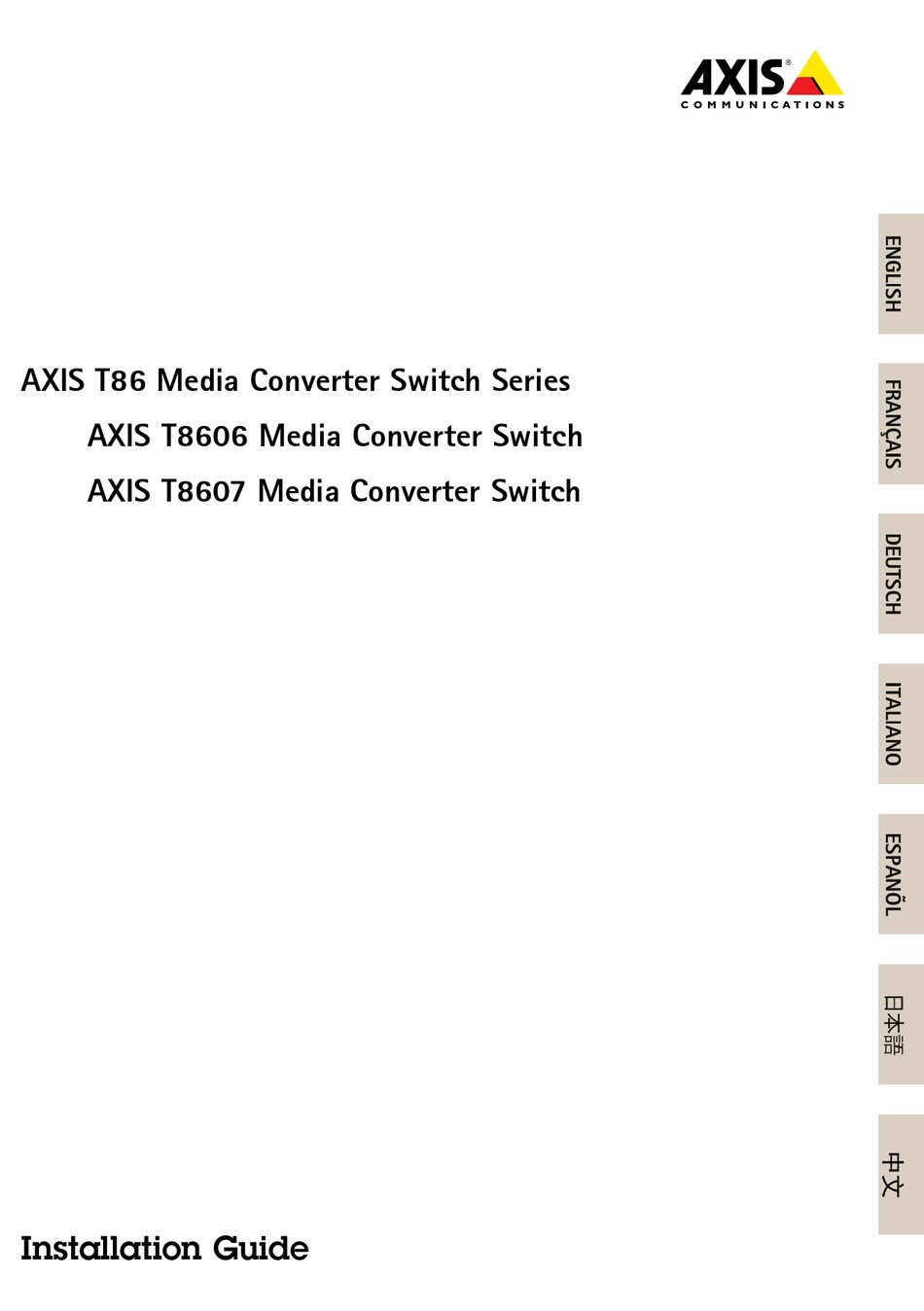 Axis T86 Series Installation Manual Pdf Download Manualslib