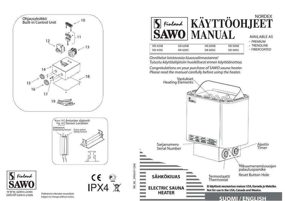 Sawo Nr 45nb Manual Pdf Download Manualslib