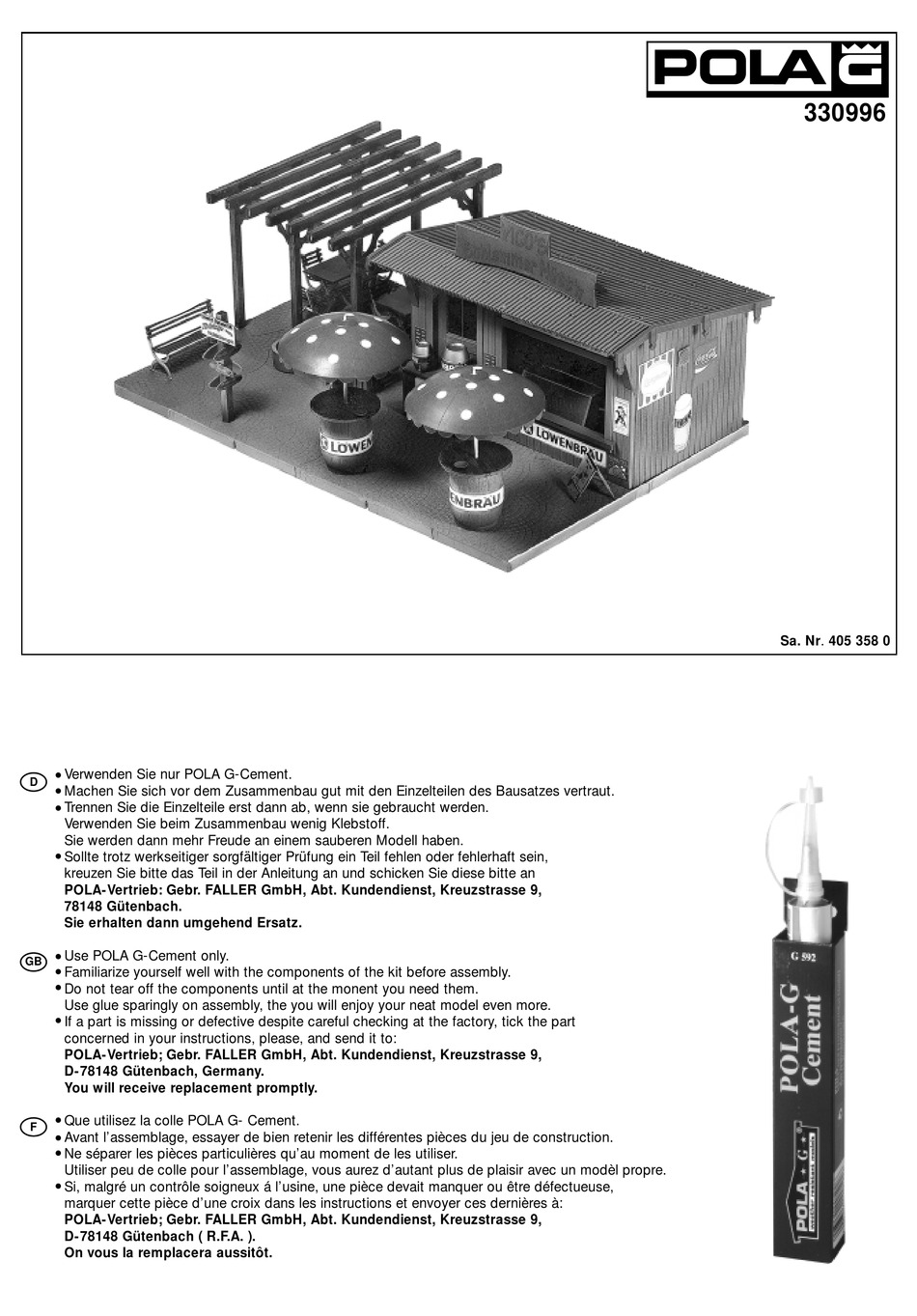 Pola G 330996 Quick Start Manual Pdf Download Manualslib 